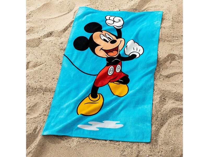 Disney Mickey Mouse Serviette de plage, Bleu - 70 x 120 cm - Coton