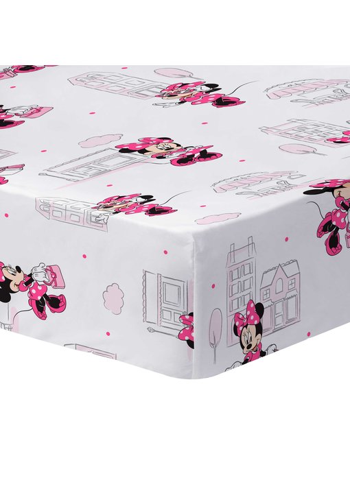 Disney Minnie Mouse Spannbettlaken Shopping 90 x 190/200 Baumwolle