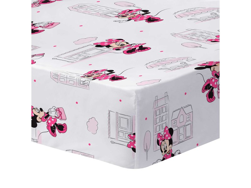 Disney Minnie Mouse Fitted sheet, Shopping - Single - 90 x 190/200 cm - Cotton