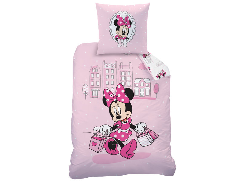 Disney Minnie Mouse Dekbedovertrek Shopping - Eenpersoons - 140 x 200 cm - Katoen