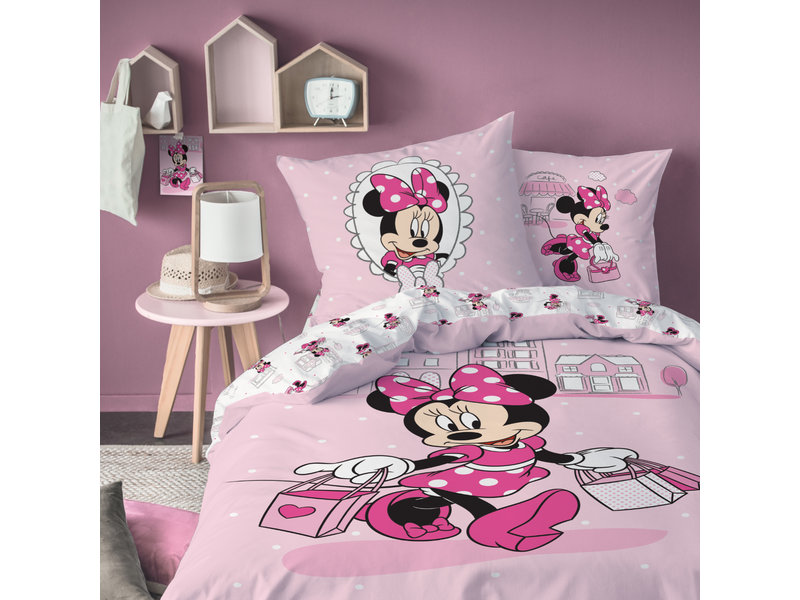 Disney Minnie Mouse Dekbedovertrek Shopping - Eenpersoons - 140 x 200 cm - Katoen