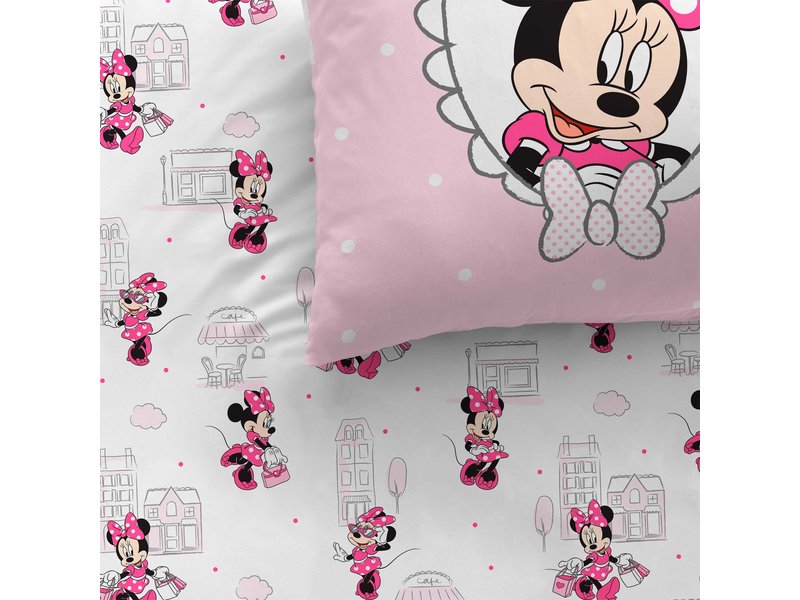 Disney Minnie Mouse Dekbedovertrek Shopping - Eenpersoons - 140 x 200 cm - Katoen