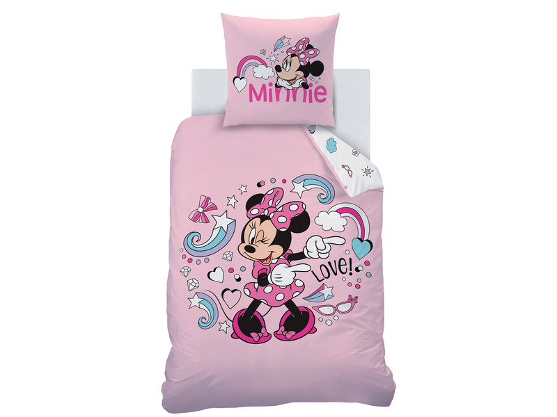 Disney Minnie Mouse Dekbedovertrek Wink - Eenpersoons - 140  x 200 cm - Katoen