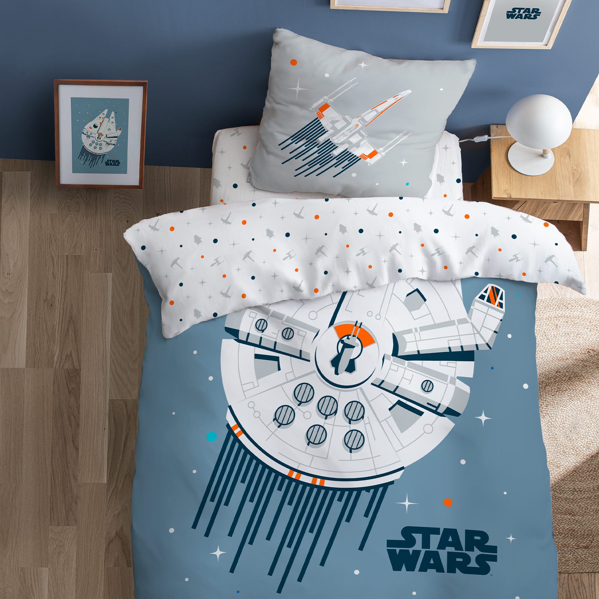 Star wars Duvet cover Faucon Millenium 140x200 63x63cm 100