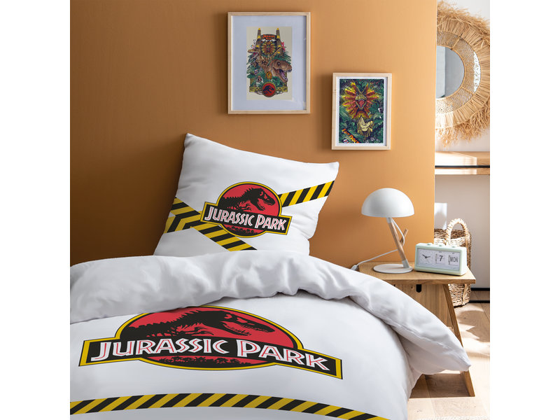 Jurassic Park Bettbezug Warning - Single - 140 x 200 cm - Baumwolle