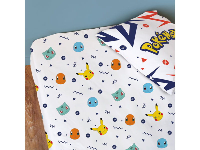 Pokémon Fitted sheet Starter - Single - 90 x 190/200 cm - Cotton