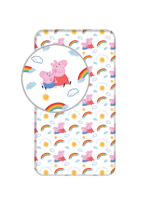 Peppa Pig Drap housse Together 90 x 200 cm Coton