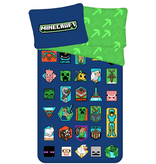 Minecraft Bettbezug Badges - Single - 140 x 200 + 70 x 90 cm - Baumwolle