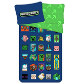 Minecraft Housse de couette Badges - Seul - 140 x 200 + 70 x 90 cm - Coton