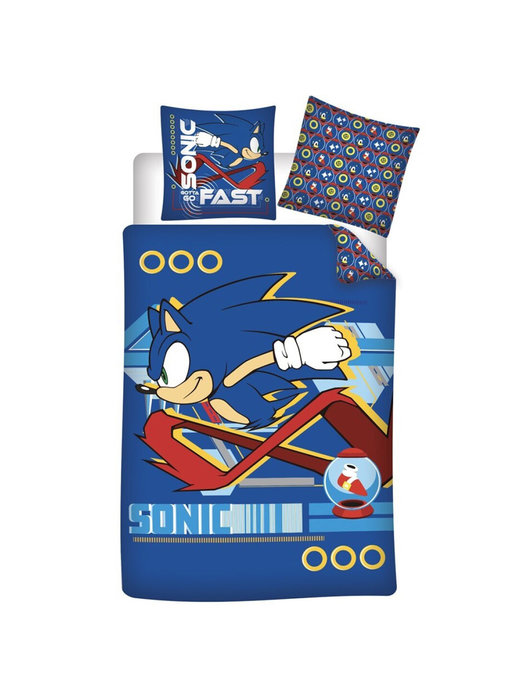 Sonic Bettbezug Gotta Go Fast 140 x 200 + 65 x 65 Baumwolle