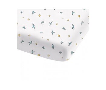 De Kleine Prins Drap housse Oiseaux 90 x 190/200 Coton