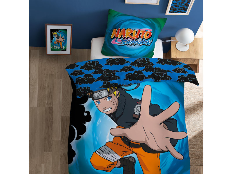 Naruto Housse de couette Black Clouds - Seul - 140 x 200 cm - Coton