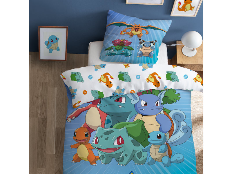 Pokémon Dekbedovertrek Starter Evolution - Eenpersoons - 140 x 200 cm - Katoen