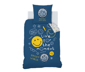 Smiley World Housse de couette Scribble - 140x200 + 63x63cm - 100% coton