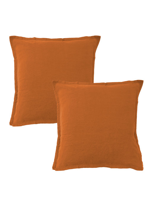 Matt & Rose Set Pillowcases Copper Color 65 x 65 cm 100% Linen