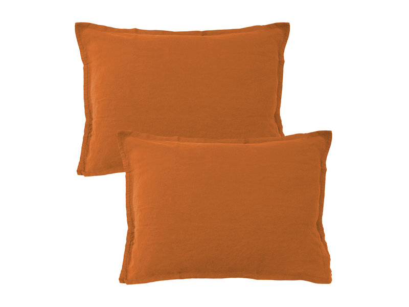 Matt & Rose Set Pillowcases Copper Color - 50 x 70 cm - 100% Linen