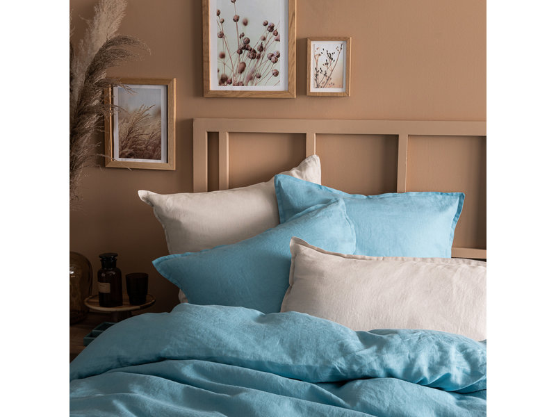 Matt & Rose Bettbezug Ice Blue – Hotelgröße – 260 x 240 cm, ohne Kissenbezüge – 100 % Leinen