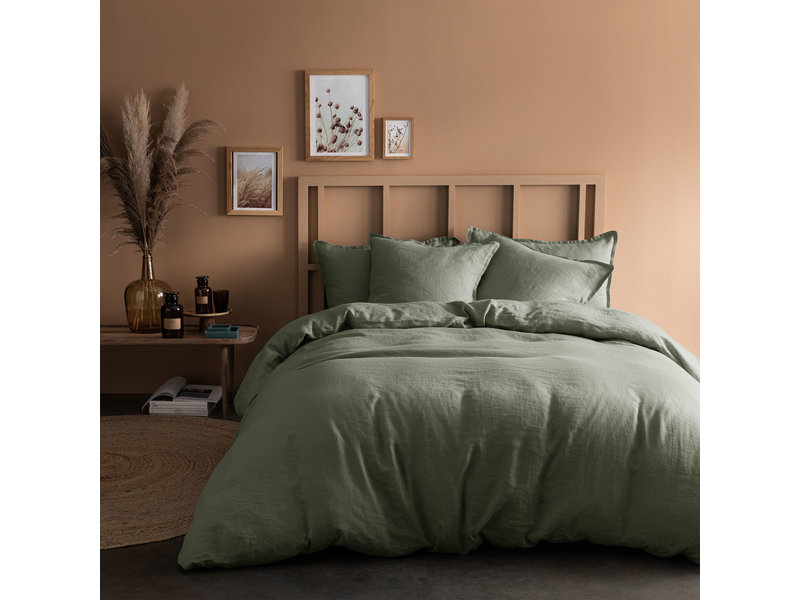 Matt & Rose Duvet cover Moss green - Lits Jumeaux - 240 x 220 cm, without pillowcases - 100% Linen