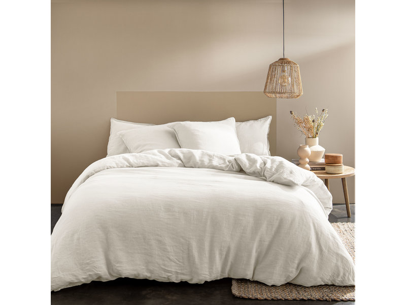 Matt & Rose Bettbezug Off White - Lits Jumeaux - 240 x 220 cm, ohne Kissenbezüge - 100 % Leinen