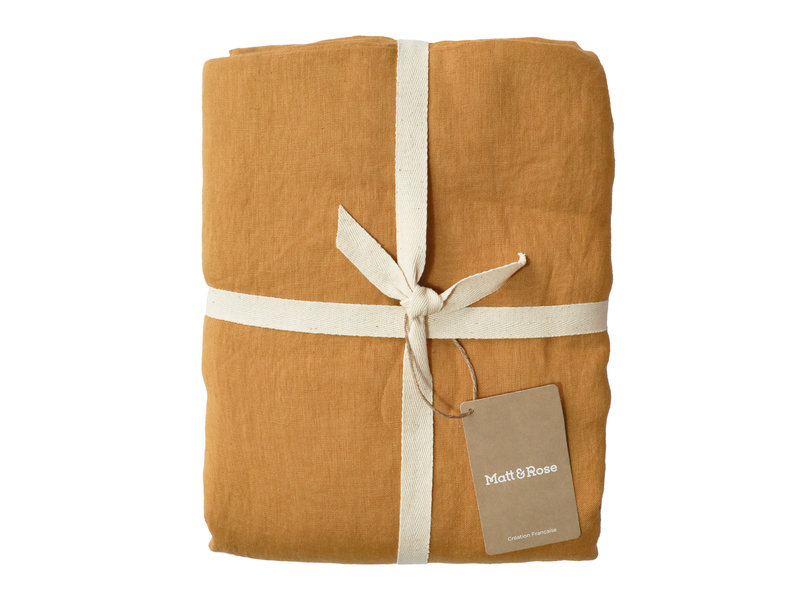 Matt & Rose Housse de couette Caramel - Lits Jumeaux - 240 x 220 cm, sans taies - 100% Lin