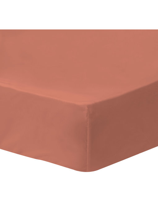 Matt & Rose Hoeslaken Terracotta 90 x 190/200 cm - Gewassen Katoen