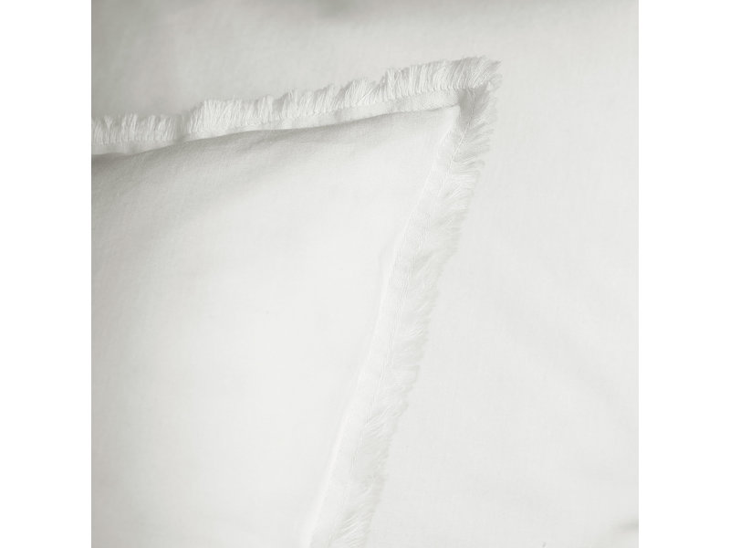 Matt & Rose Set Taies d'Oreiller Blanc - 65 x 65 cm - Coton Lavé