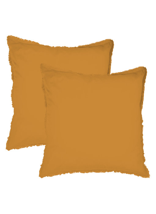 Matt & Rose Set Pillowcases Caramel 65 x 65 cm Washed Cotton