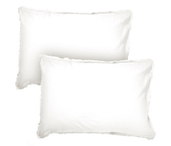 Matt & Rose Set Taies d'Oreiller Blanc 50 x 70 cm Coton Lavé