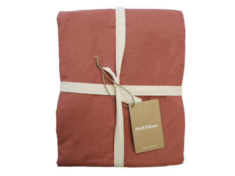 Matt & Rose Fitted sheet Terracotta - Double - 160 x 190/200 cm - Washed Cotton