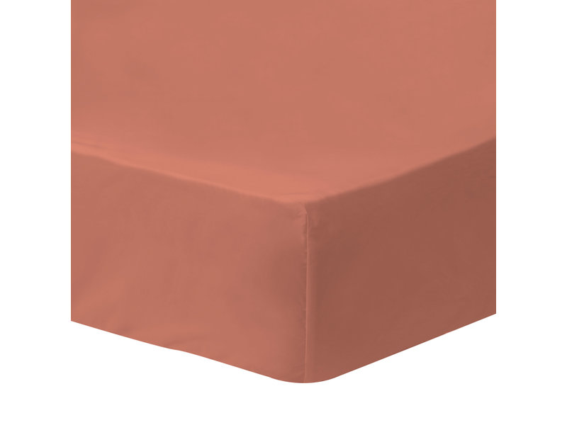 Matt & Rose Fitted sheet Terracotta - Double - 140 x 190/200 cm - Washed Cotton