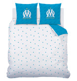 Olympique Marseille Housse de couette Droit au But - Lits Jumeax - 240 x 220 cm - Coton