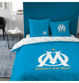 Olympique Marseille Housse de couette Droit au But - Lits Jumeax - 240 x 220 cm - Coton