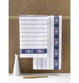 De Witte Lietaer Tea towel BML, White Blue - 3 pieces - 65 x 65 cm - Cotton