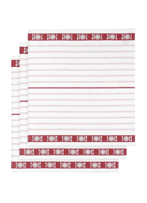De Witte Lietaer Tea towel BML Skipper Red 3 pieces 65 x 65 cm