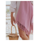 Torres Novas 1845 Textiel Serviette de plage Santa Maria, Vieux Rose - 200 x 180 cm - 100% Coton