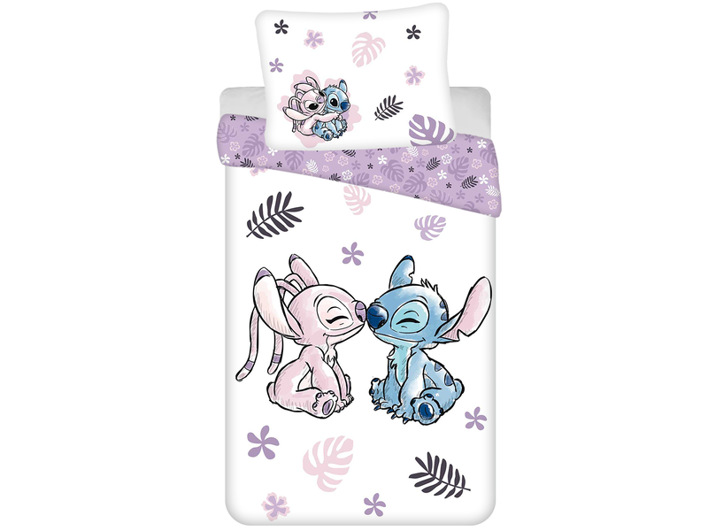 Disney Lilo & Stitch Bettbezug Kiss - Single - 140 x 200 + 70 x 90 cm - Baumwolle