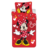 Disney Minnie Mouse Bettbezug Red Heart- Einzelbett - 140 x 200 + 70 x 90 cm - Baumwolle