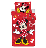 Disney Minnie Mouse Housse de couette Red Heart - Seul - 140 x 200 + 70 x 90 cm - Coton
