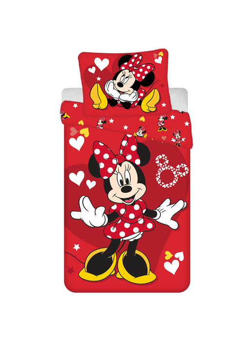 Disney Minnie Mouse Housse de couette Red Heart 140 x 200 cm Coton