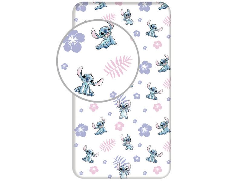 Disney Lilo & Stitch Fitted sheet Happy - Single - 90 x 190/200cm - Cotton