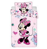 Disney Minnie Mouse BABY Bettbezug, Flower - 135 x 100 + 40 x 60 cm - Baumwolle