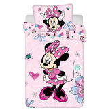 Disney Minnie Mouse Housse de couette BÉBÉ, Flower - 135 x 100 + 40 x 60 cm - Coton