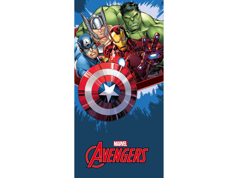 Marvel Avengers Serviette de plage Bleu - 70 x 140 cm - Coton