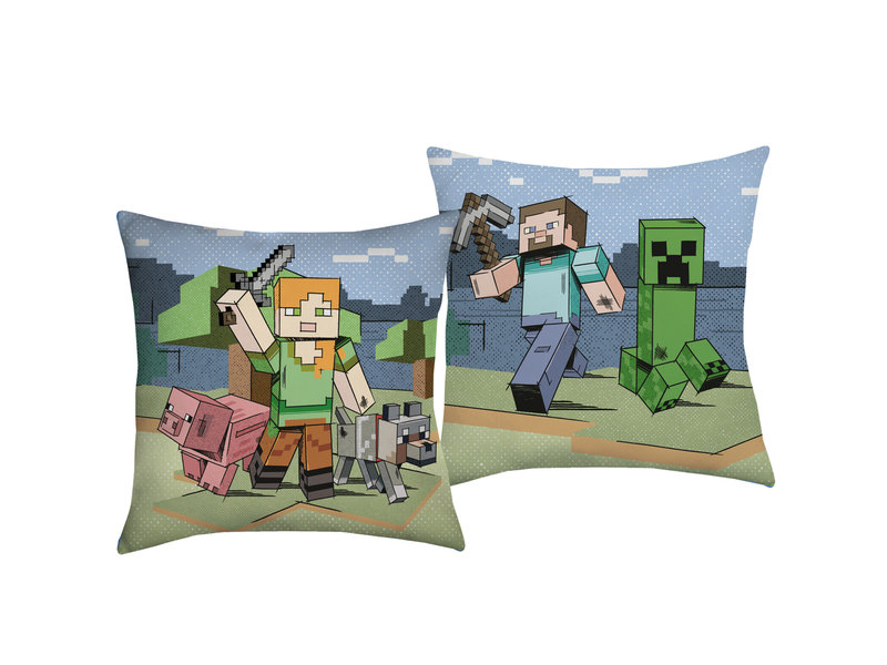 Minecraft Coussin, Overworld - 40 x 40 cm - Polyester