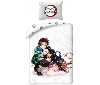 Demon Slayer Housse de couette Nezuko 140 x 200 cm + 70 x 90 cm Coton