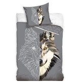 Animal Pictures Bettbezug, Wolf – Einzelbett – 140 x 200 cm – Baumwolle