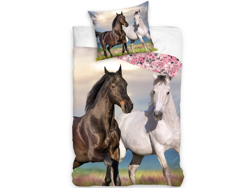Animal Pictures Bettbezug, Pferde - Einzelbett - 140 x 200 cm - Baumwolle