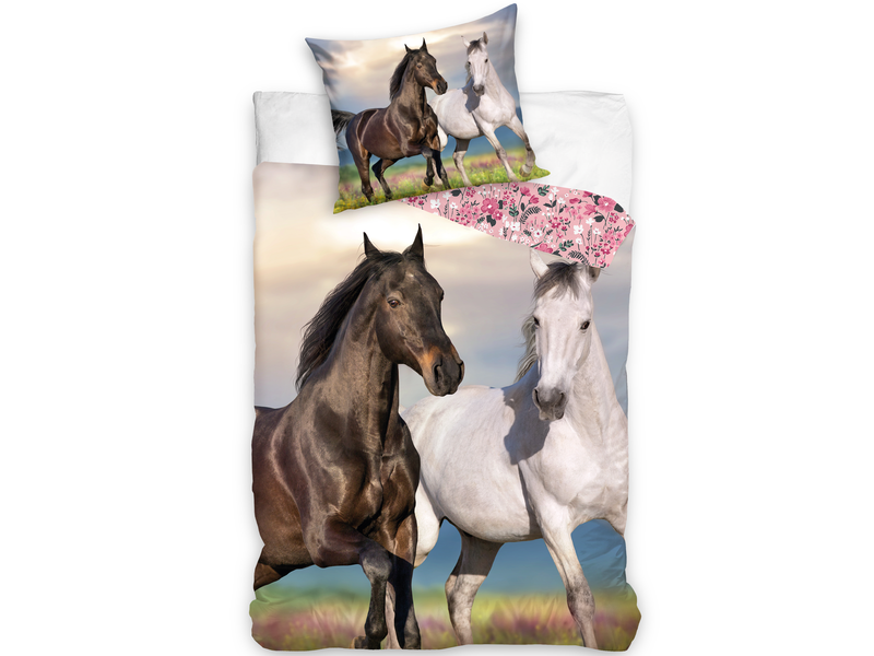 Animal Pictures Duvet cover, Horses - Single - 140 x 200 cm - Cotton