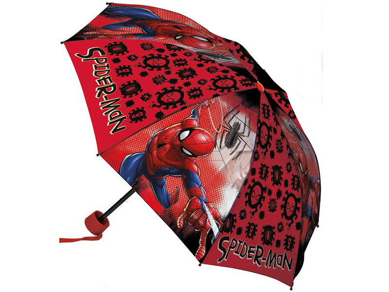 SpiderMan Regenschirm, Web- Ø 90 x 24/55 cm - Polyester