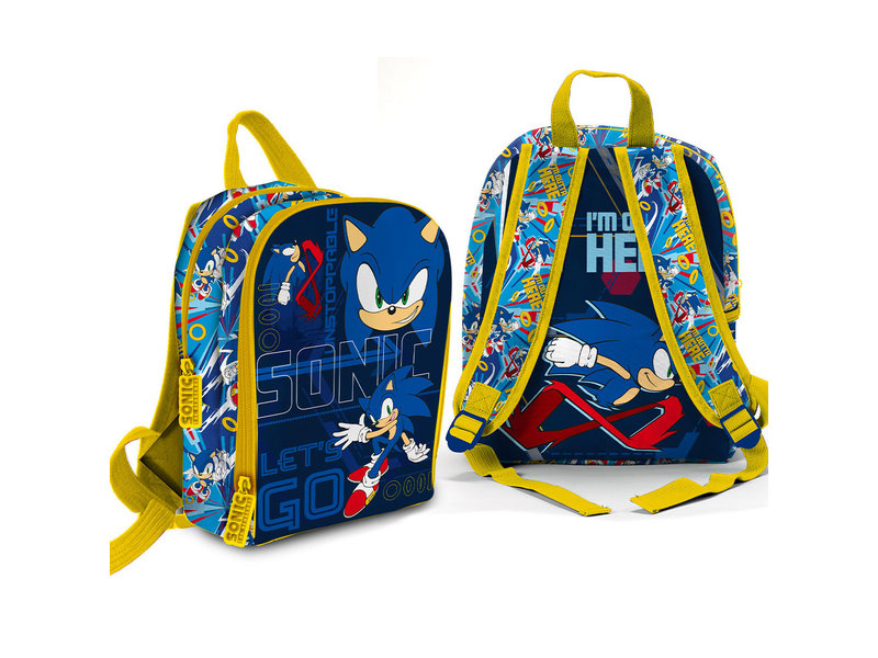 Sonic the Hedgehog Sac à dos enfant, Let's Go - 30 x 25 x 10 cm - Polyester
